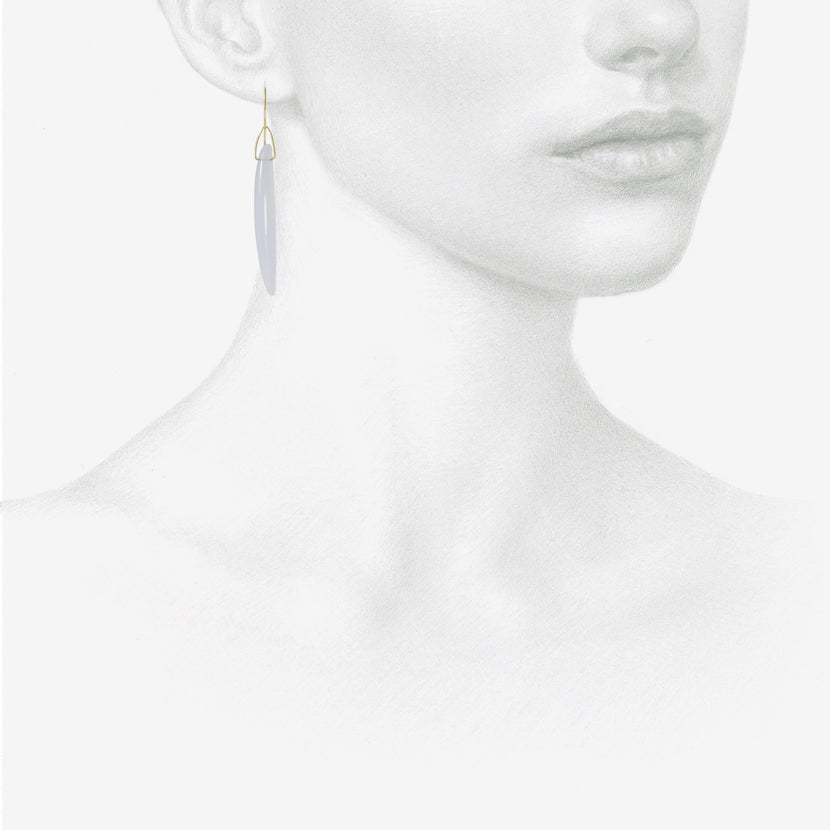 GABRIELLA KISS 14K & BLUE CHALCEDONY BEAN EARRINGS
