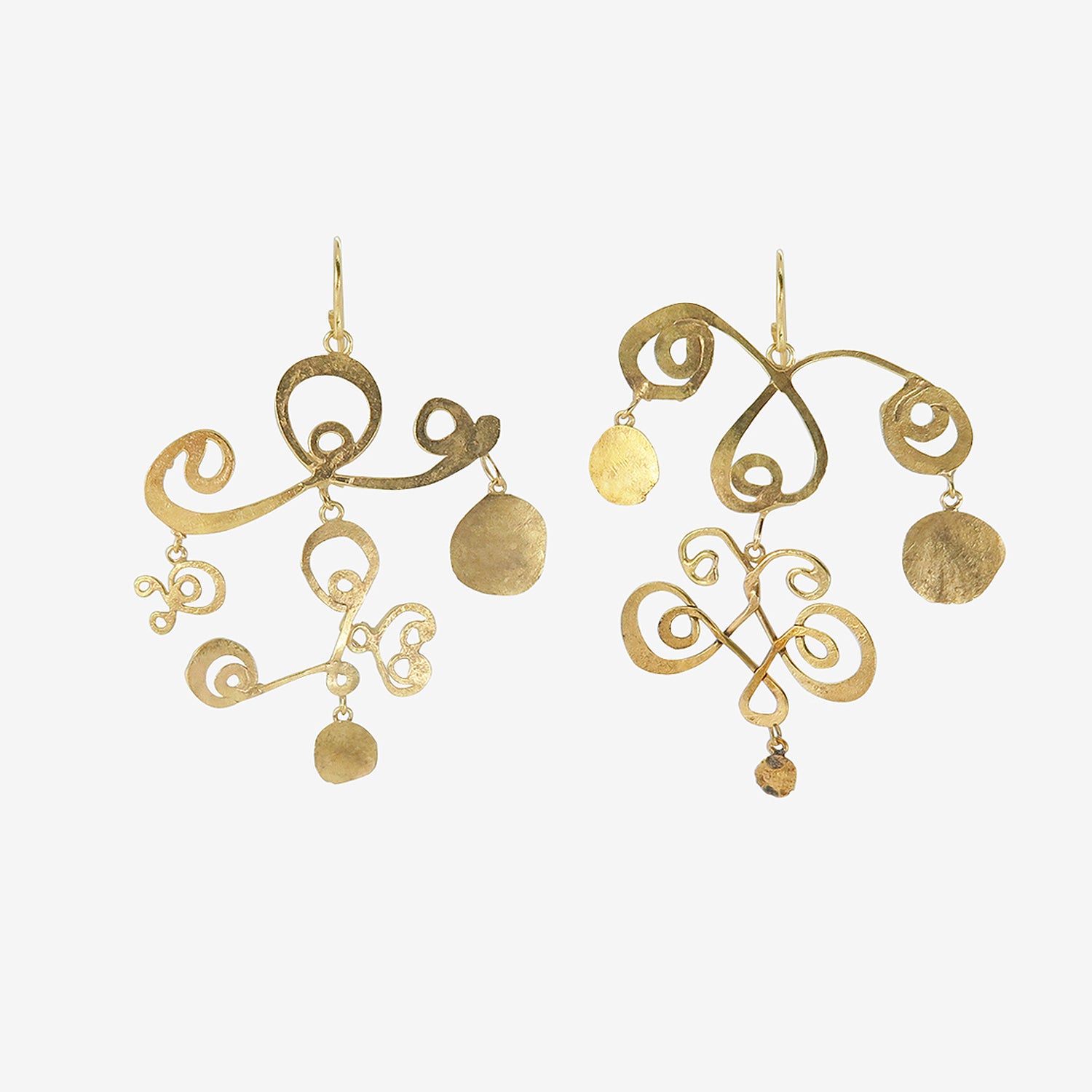 JUDY GEIB 18K CALLIGRAPHIC EARRINGS
