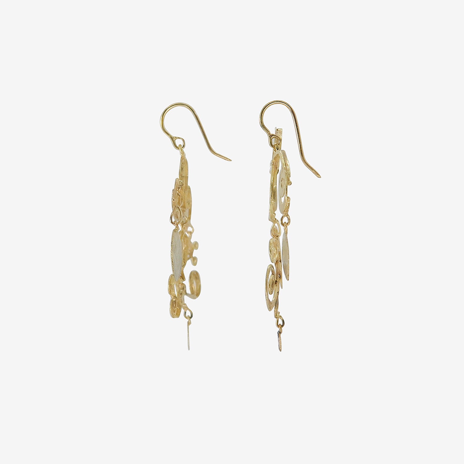 JUDY GEIB 18K CALLIGRAPHIC EARRINGS