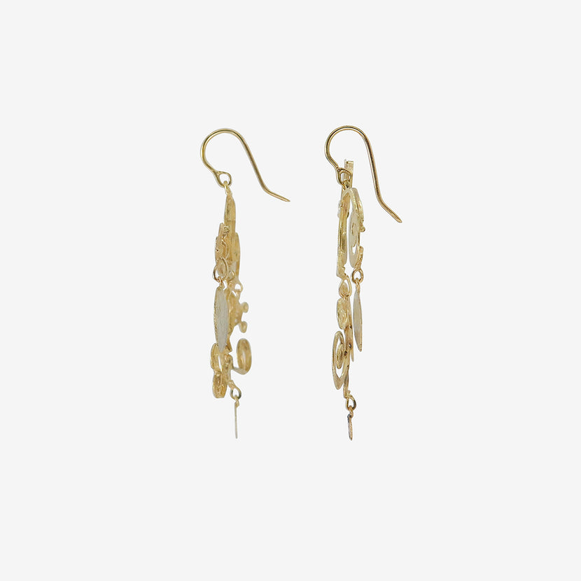 JUDY GEIB 18K CALLIGRAPHIC EARRINGS