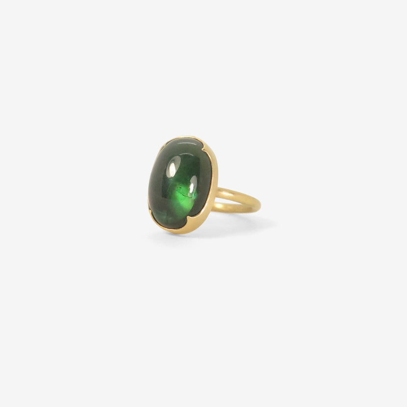 GABRIELLA KISS 18K & LARGE OVAL BLUE GREEN TOURMALINE RING, 9.7CT