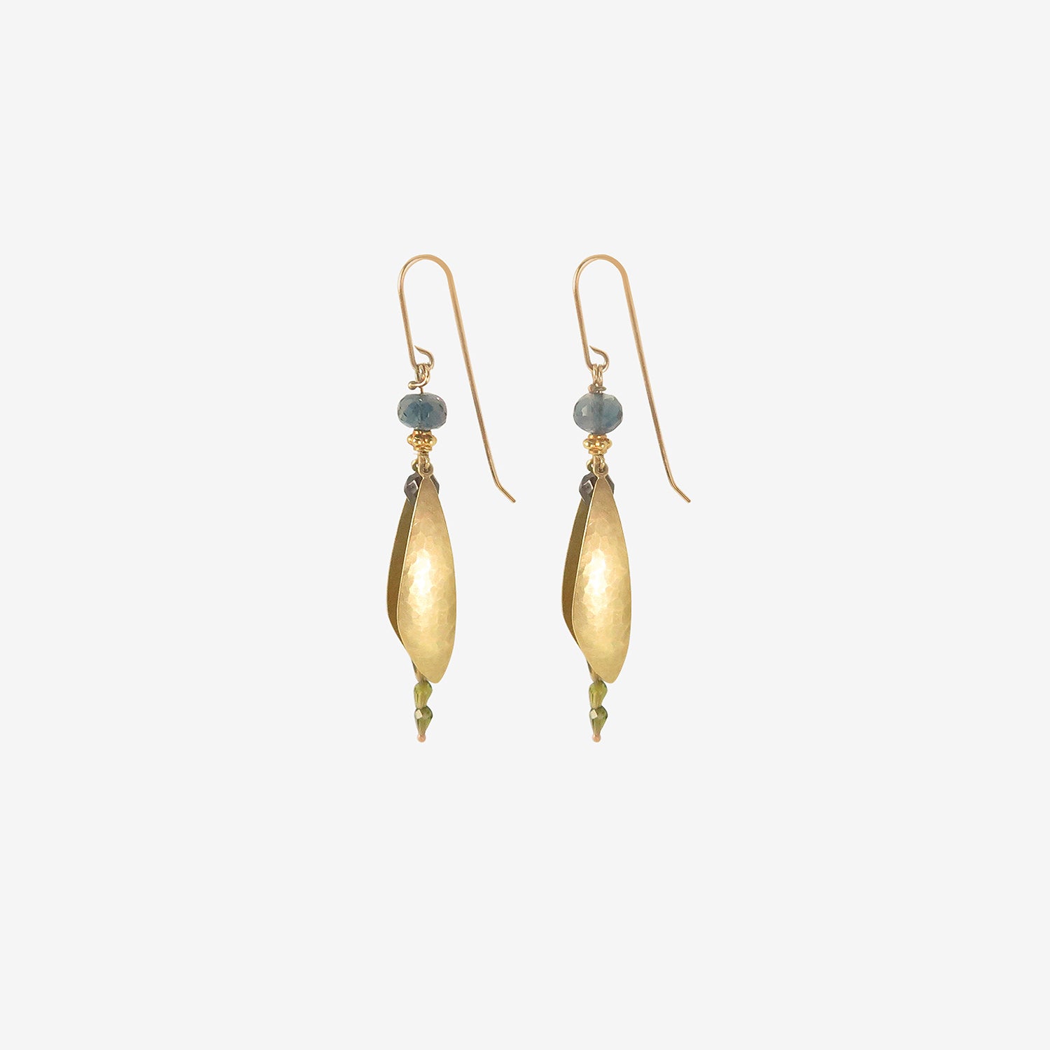 GABRIELLA KISS 18K & TOURMALINE LARGE DAMSELFLY EARRINGS WITH DANGLING WINGS