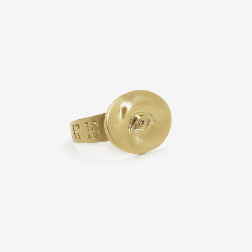 GABRIELLA KISS 10K LOVE TOKEN EYE RING – “INVIGILARE” – TO WATCH OVER