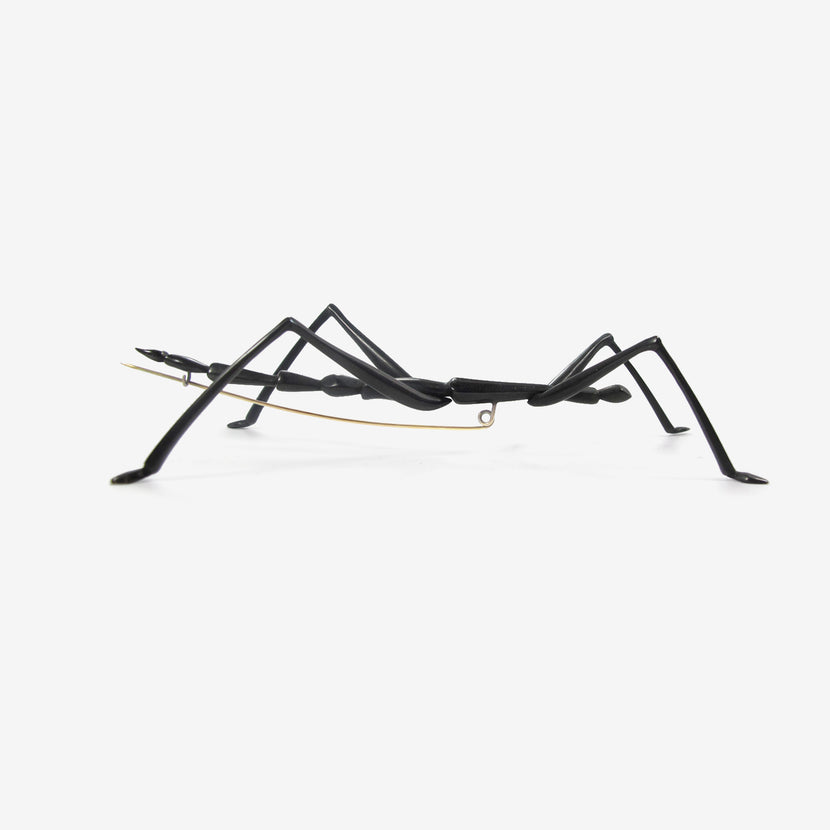 GABRIELLA KISS OXIDIZED BRONZE WALKING STICK INSECT PIN