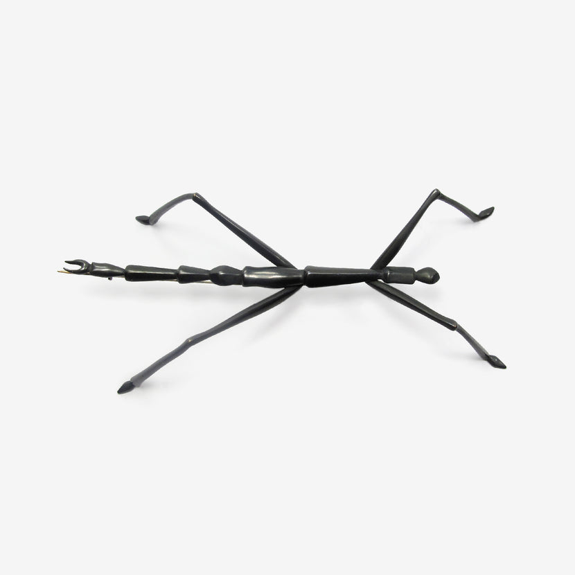 GABRIELLA KISS OXIDIZED BRONZE WALKING STICK INSECT PIN