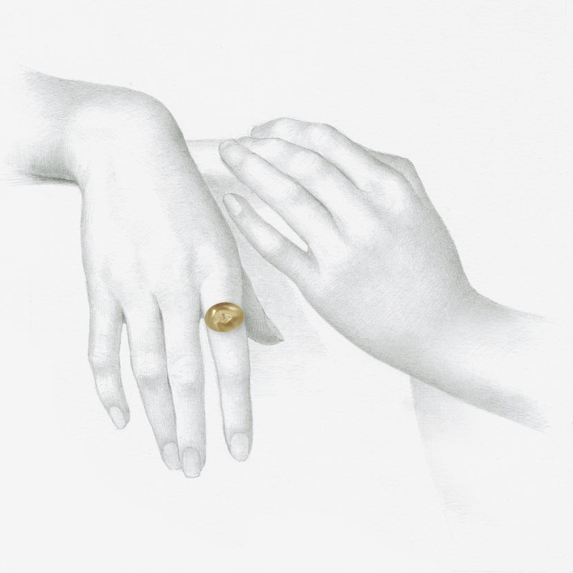 GABRIELLA KISS 10K LOVE TOKEN EYE RING – “INVIGILARE” – TO WATCH OVER