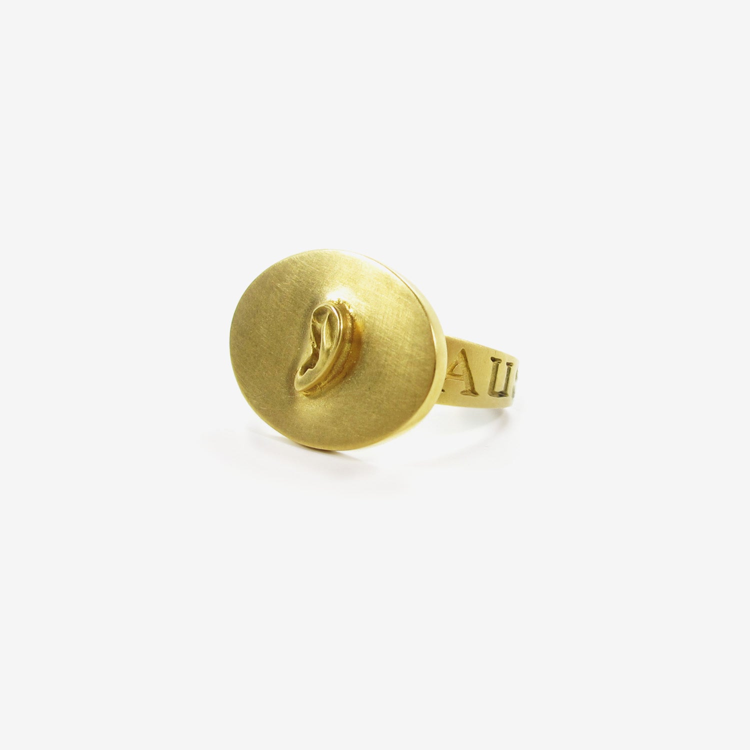 GABRIELLA KISS 18K LOVE TOKEN RING – “AUSCULTARE” – TO LISTEN