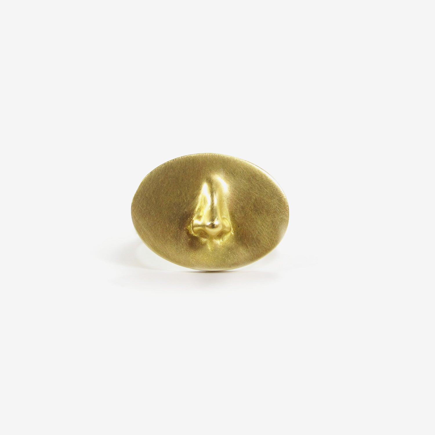 GABRIELLA KISS 18K LOVE TOKEN RING – “IN MEDIAS RES” – INTO THE MIDST, SIZE 7 1/4