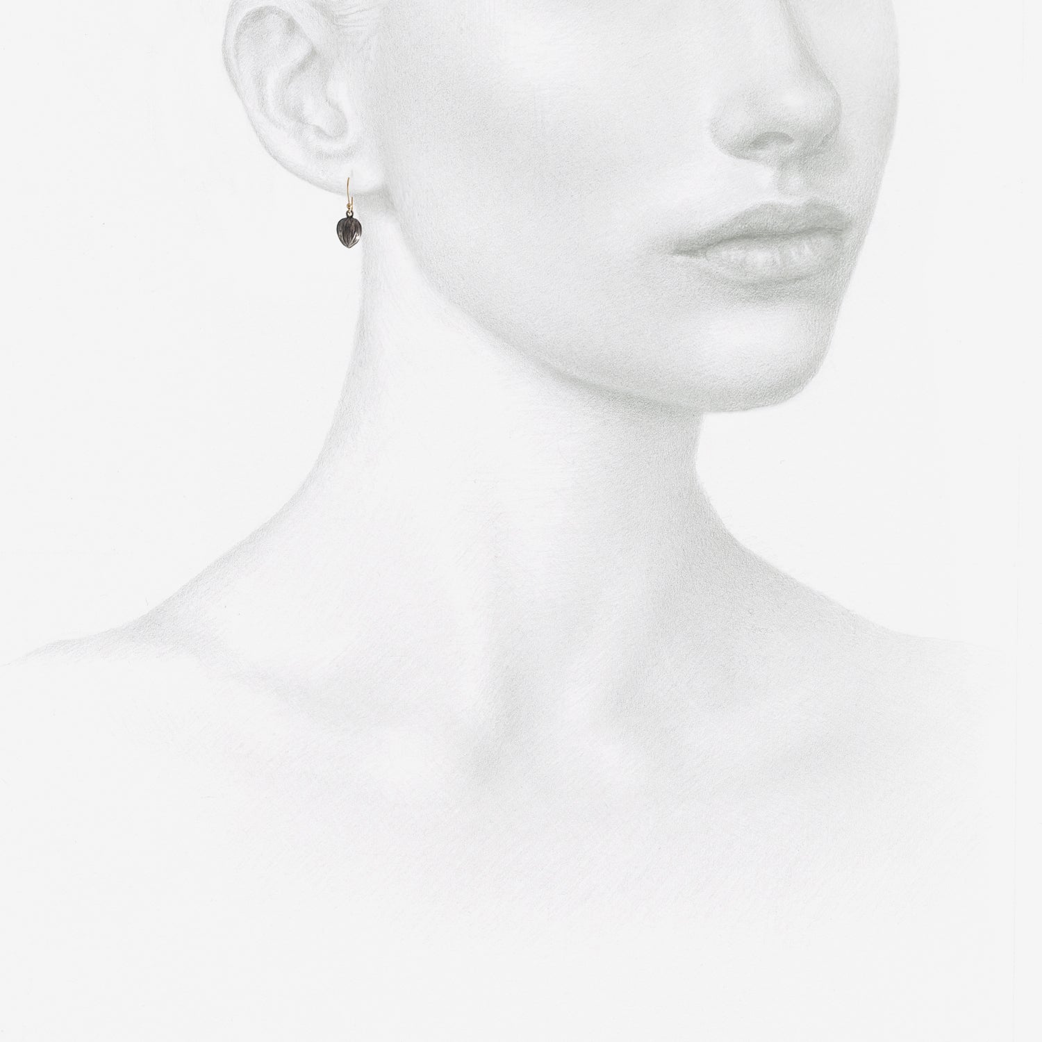GABRIELLA KISS STERLING SILVER TINY WALNUT EARRINGS