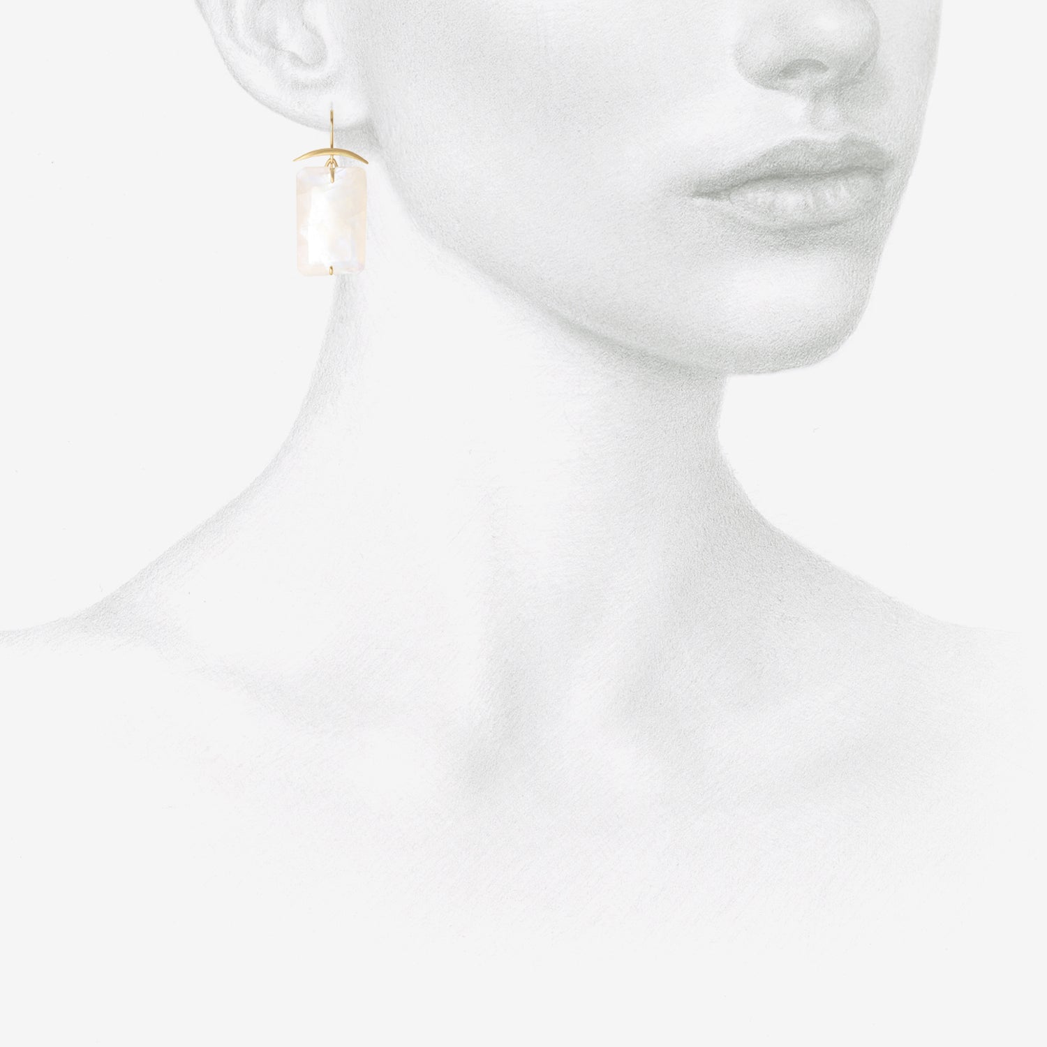 GABRIELLA KISS 18K & GIANT RECTANGULAR MOONSTONE EARRINGS
