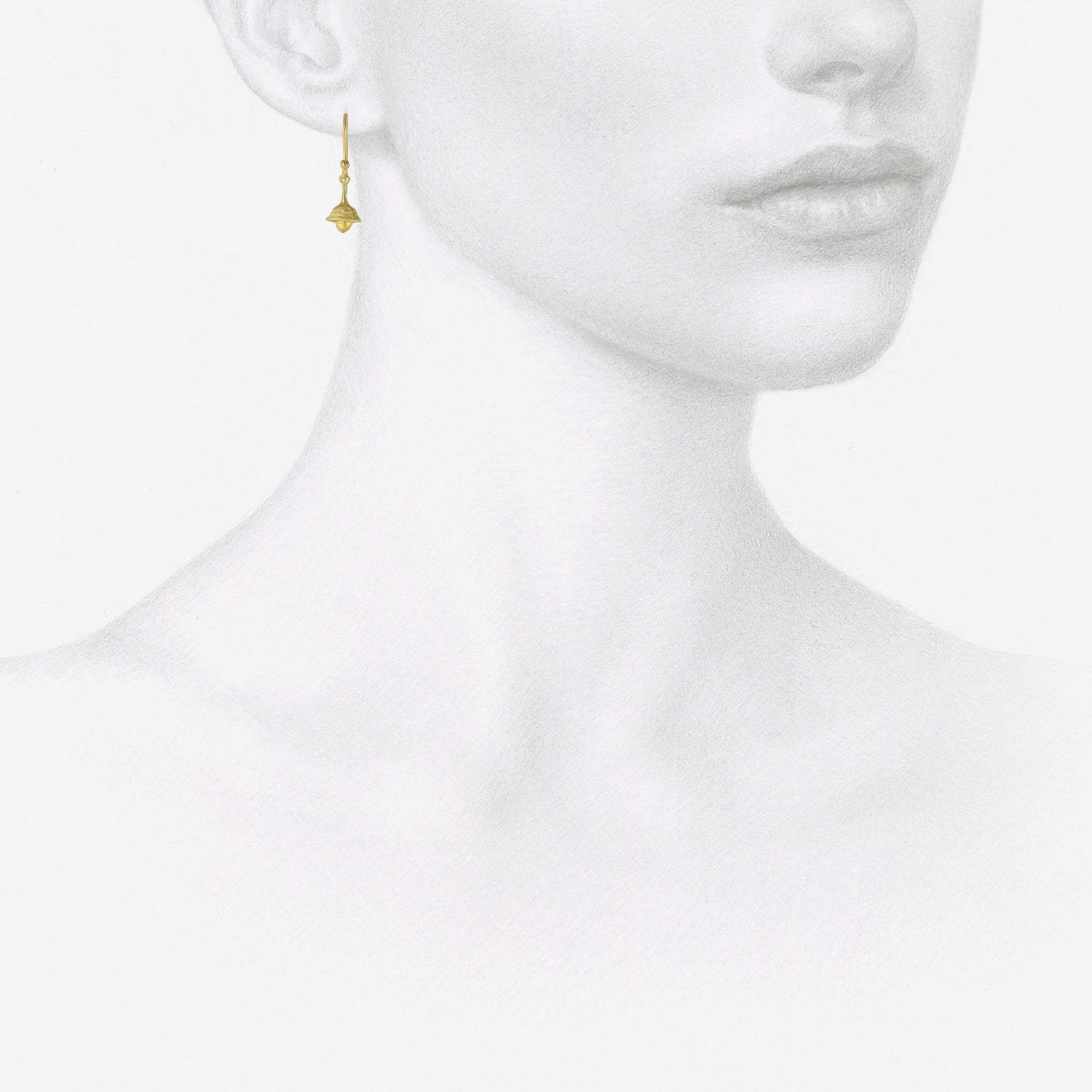 GABRIELLA KISS 18K EUCALYPTUS SEED BELL EARRINGS