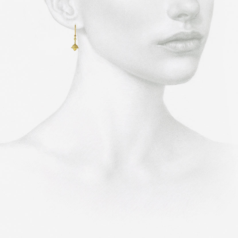 GABRIELLA KISS 18K EUCALYPTUS SEED BELL EARRINGS