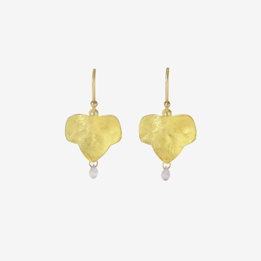 GABRIELLA KISS 18K & SAPPHIRE SMALL IVY LEAF EARRINGS WITH SAPPHIRES