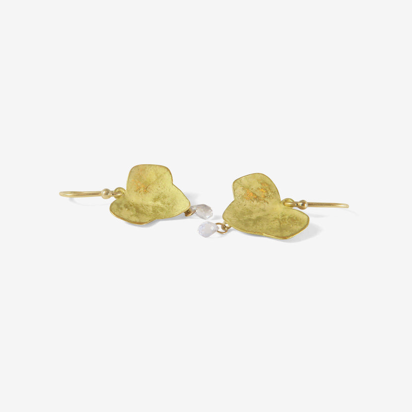 GABRIELLA KISS 18K & SAPPHIRE SMALL IVY LEAF EARRINGS WITH SAPPHIRES