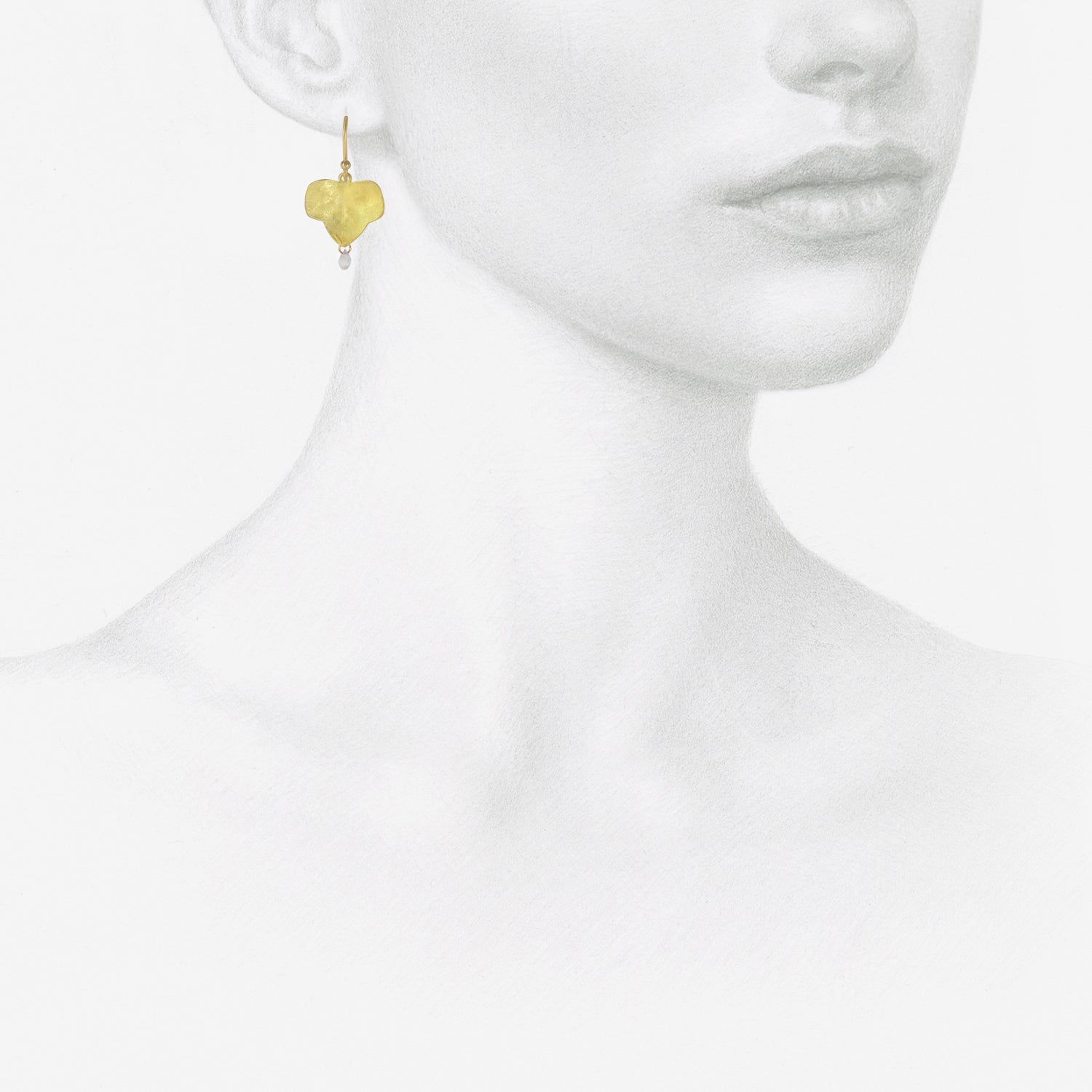 GABRIELLA KISS 18K & SAPPHIRE SMALL IVY LEAF EARRINGS WITH SAPPHIRES