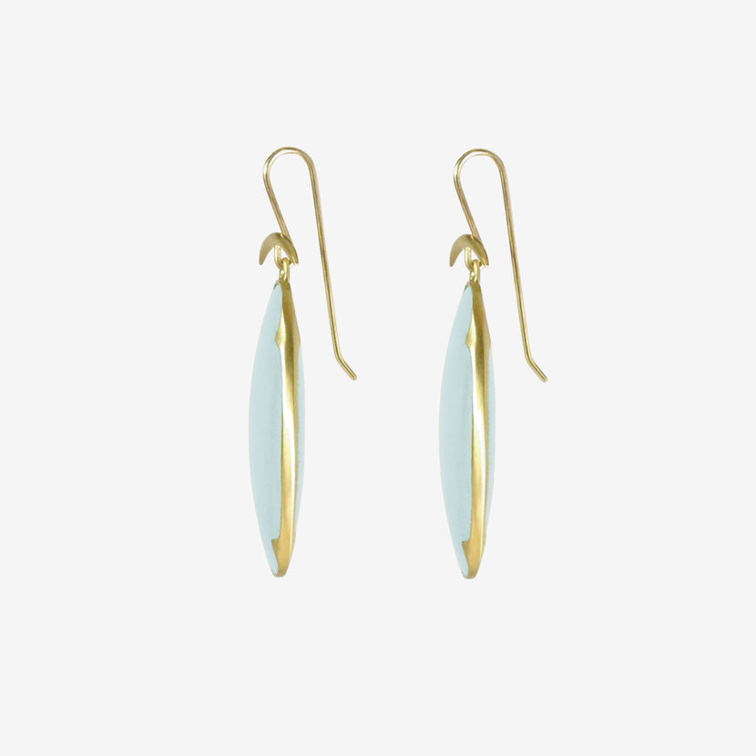 GABRIELLA KISS 18K & AQUAMARINE LARGE LENS EARRINGS