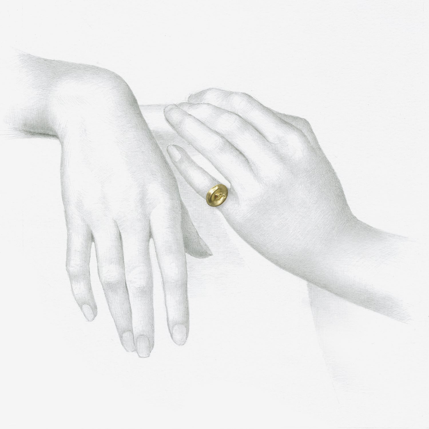 GABRIELLA KISS 10K LOVE TOKEN RING “NIL NISI CRUCE” – NOTHING WITHOUT SUFFERING, SIZE 6 1/2
