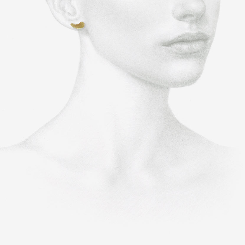 GABRIELLA KISS 18K YELLOW GOLD MEDIUM SHELF MUSHROOMS ON POSTS