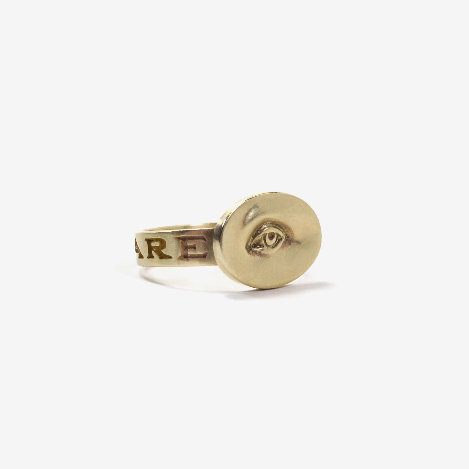 GABRIELLA KISS 10K LOVE TOKEN RING SMALL EYE – ‘INVIGILARE’ – TO WATCH OVER, SIZE 7
