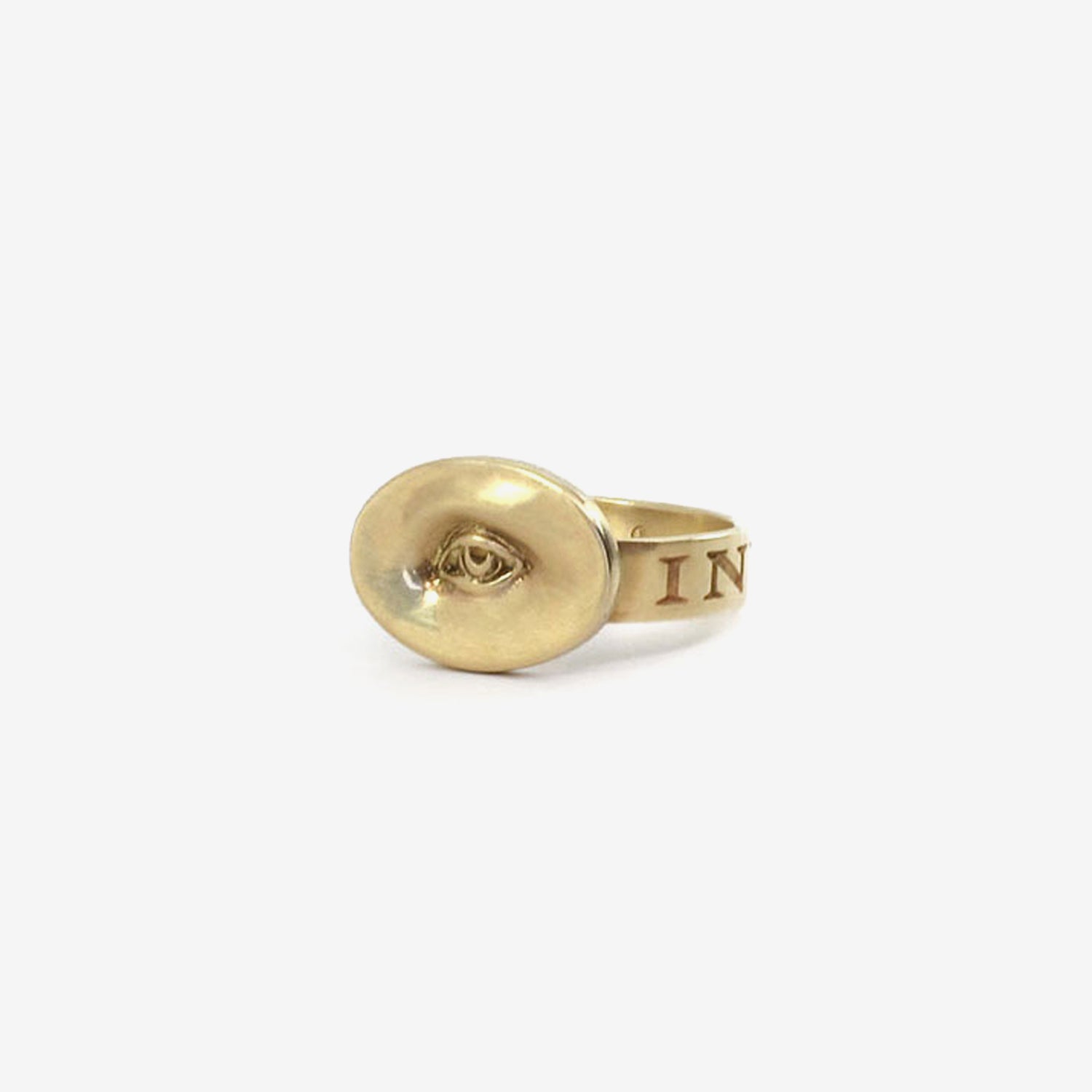 GABRIELLA KISS 10K LOVE TOKEN RING SMALL EYE – ‘INVIGILARE’ – TO WATCH OVER, SIZE 7