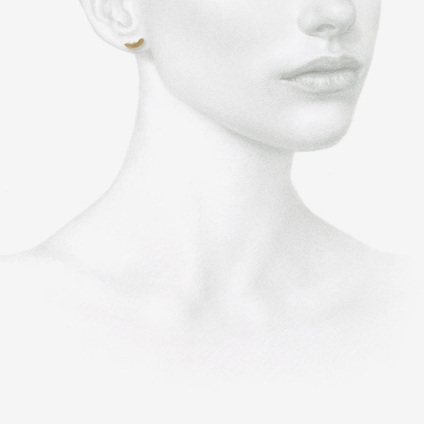 GABRIELLA KISS 14K GREEN GOLD TINY SHELF MUSHROOM POSTS