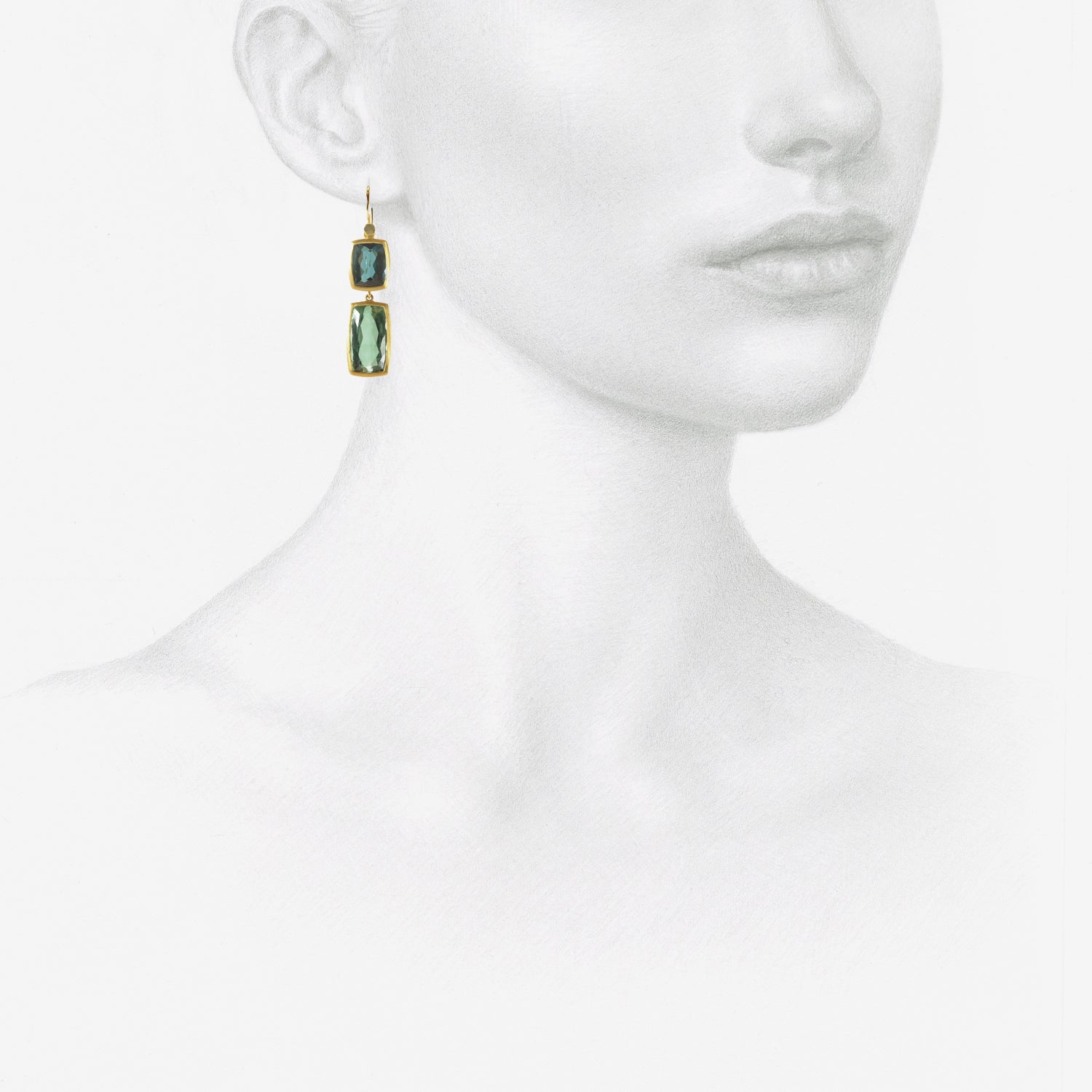 LOLA BROOKS 22K & GREEN TOURMALINE FLIP FLOP EARRINGS, 18.49CT