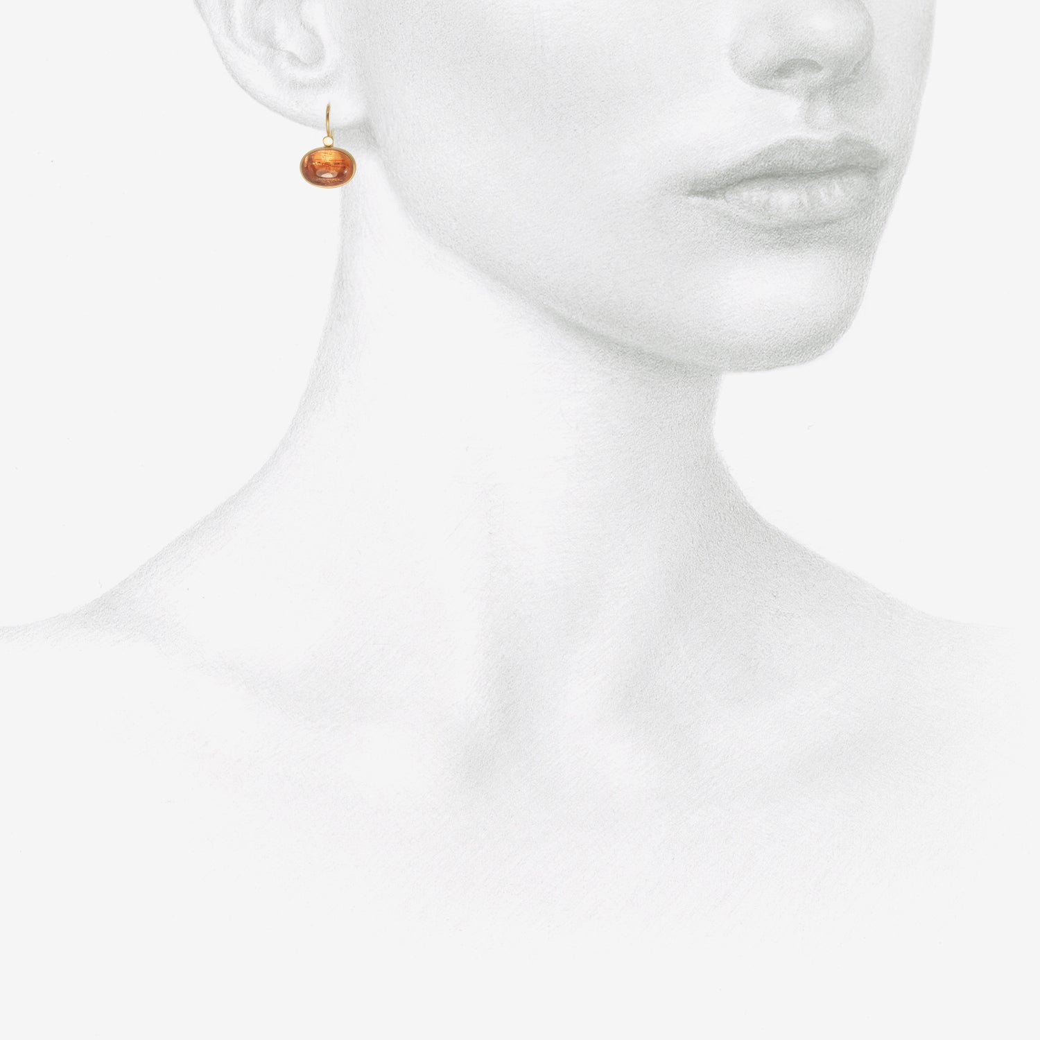 LOLA BROOKS 18K & HORIZONTAL OVAL IMPERIAL TOPAZ DROP EARRINGS, 17.76CT