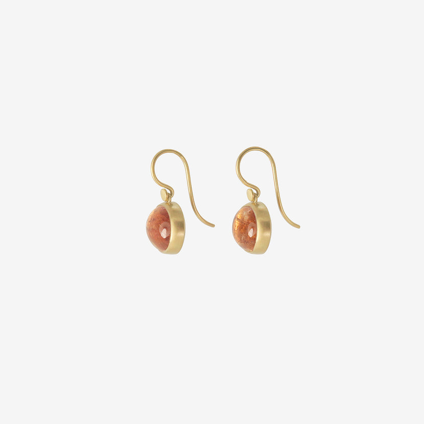 LOLA BROOKS 18K & HORIZONTAL OVAL IMPERIAL TOPAZ DROP EARRINGS, 17.76CT