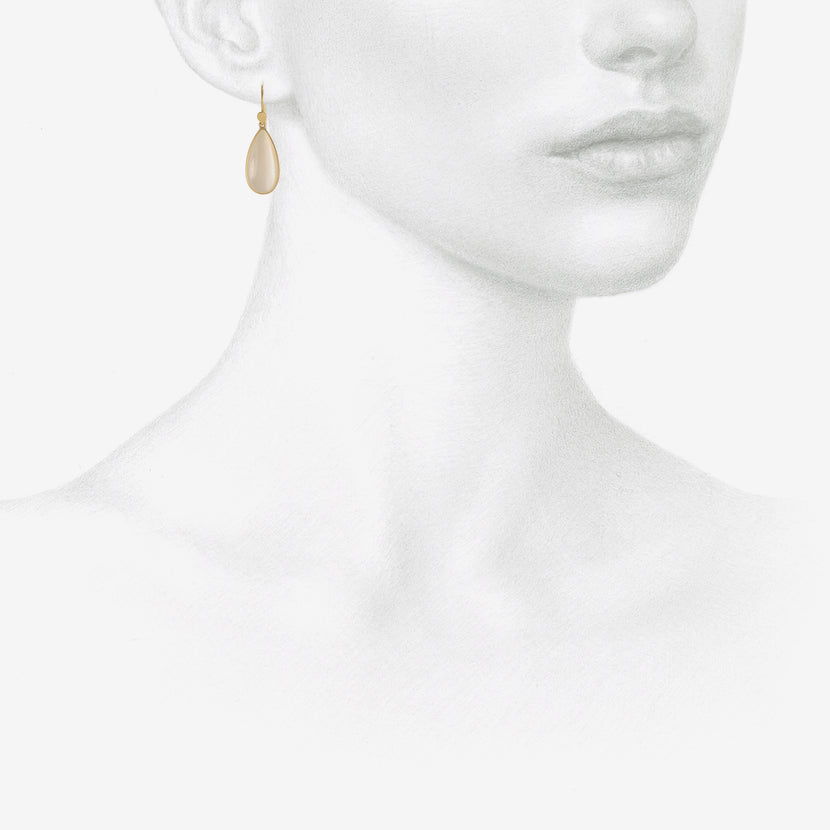 LOLA BROOKS 18K & PEAR-SHAPED MOONSTONE DROP EARRINGS, 15.88CT