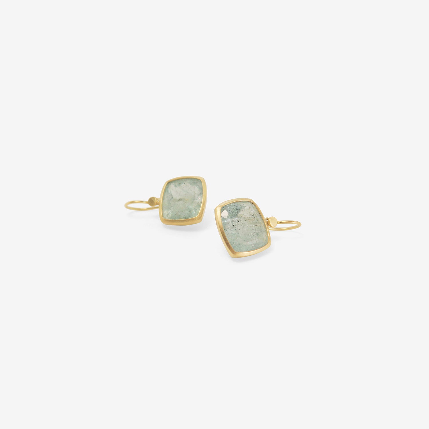 LOLA BROOKS 18K & CUSHION-SHAPED AQUAMARINE DROP EARRINGS, 19.04CT