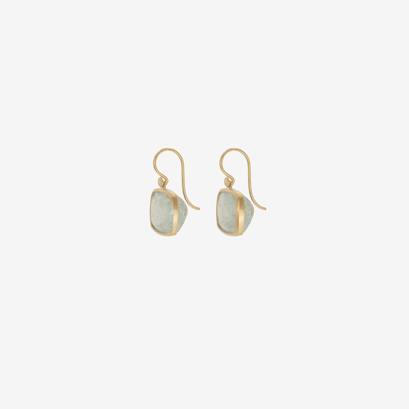 LOLA BROOKS 18K & CUSHION-SHAPED AQUAMARINE DROP EARRINGS, 19.04CT