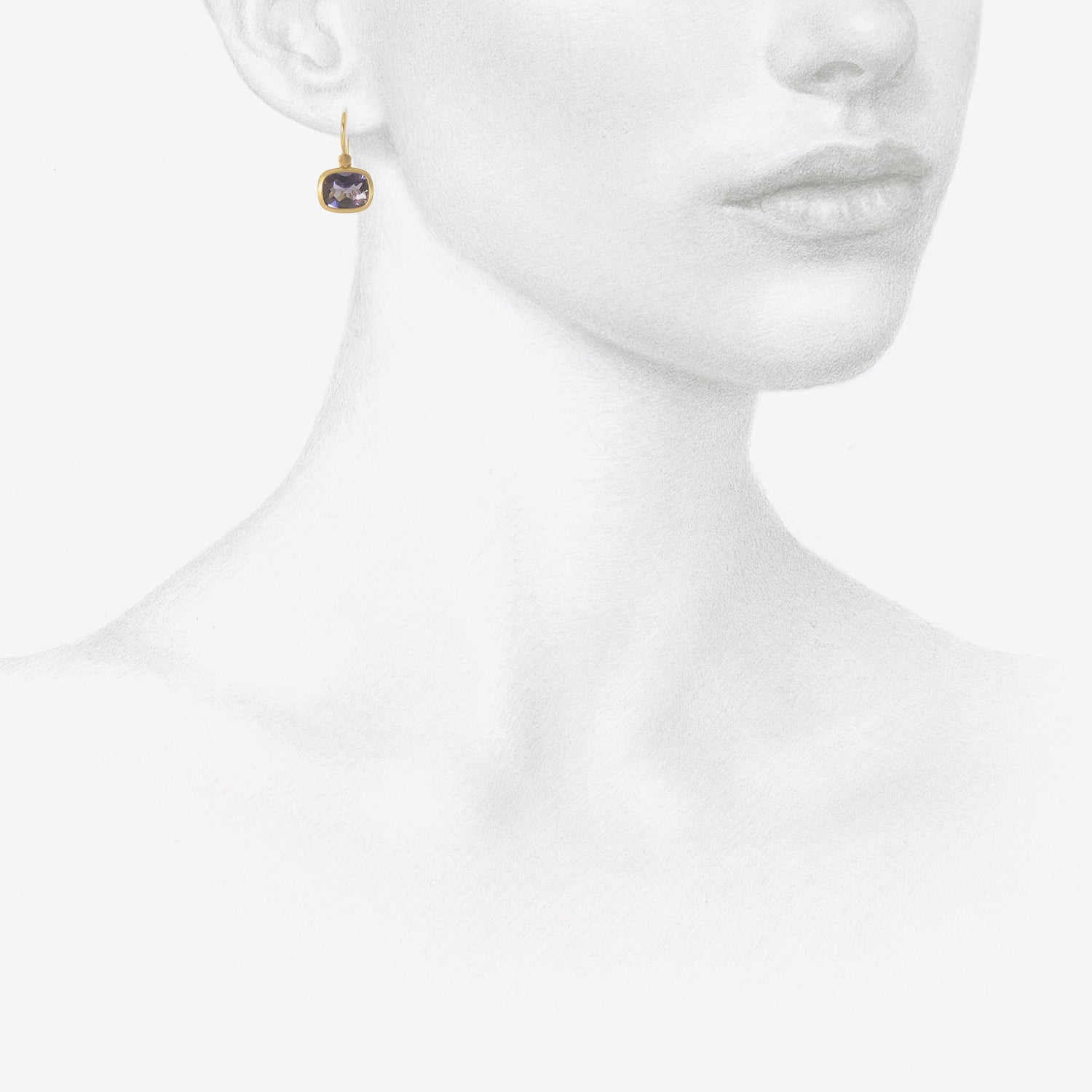 LOLA BROOKS 18K & TINY CUSHION-SHAPED IOLITE DROP EARRINGS, 4.79CT