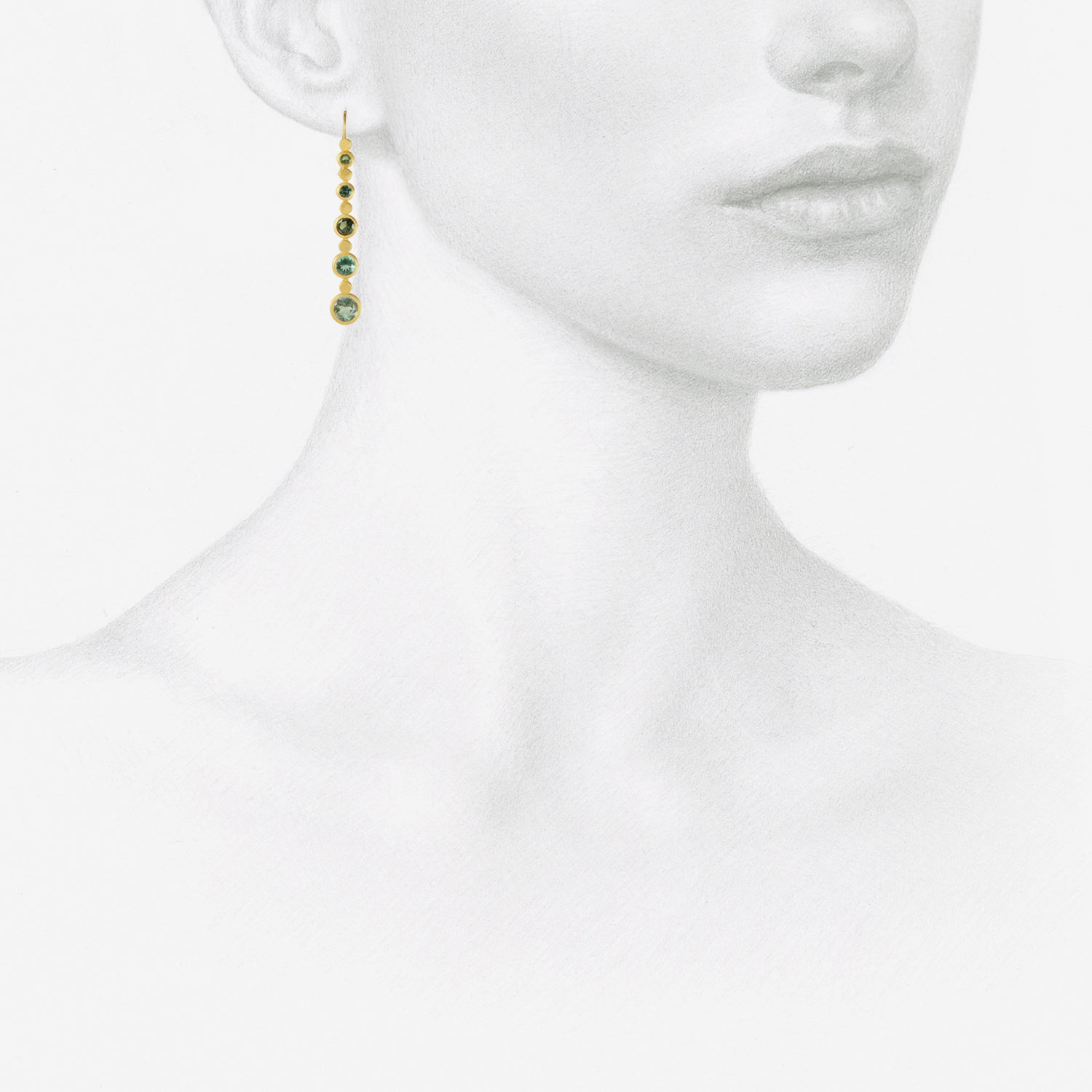 LOLA BROOKS 22K & GREEN/BLUE TOURMALINE BUBBLE DROPS, 9.50CT