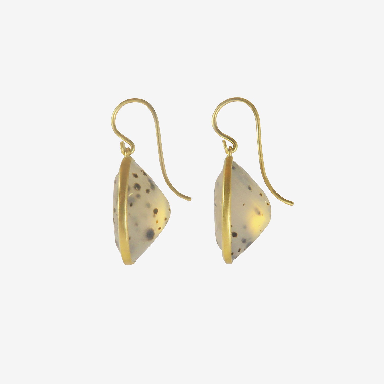 LOLA BROOKS 18K & MONTANA AGATE OVAL DROPS, 26.45CT