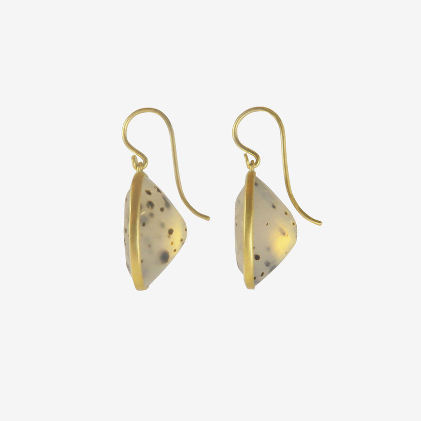 LOLA BROOKS 18K & MONTANA AGATE OVAL DROPS, 26.45CT