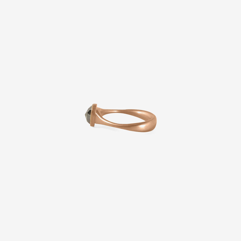 LOLA BROOKS 18K ROSE GOLD & CUSHION SHAPED CARBON DIAMOND RING, 1.25CT