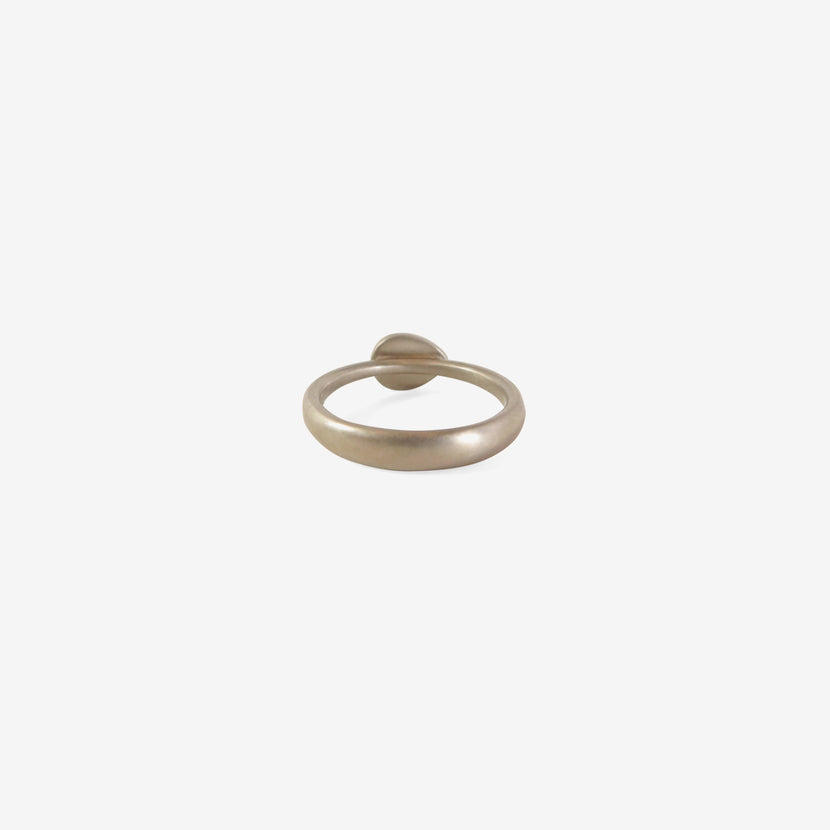 LOLA BROOKS 18K PALLADIUM & HORIZONTAL PEAR SHAPED DIAMOND RING