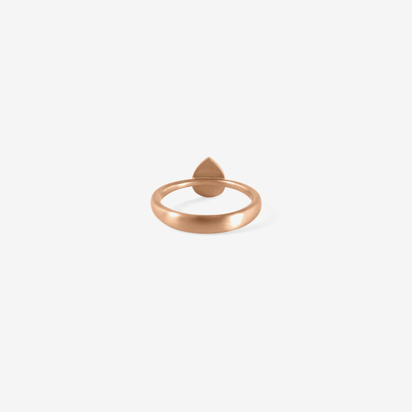 LOLA BROOKS 18K ROSE GOLD & CHAMPAGNE PEAR SHAPED DIAMOND RING, 1.11CT