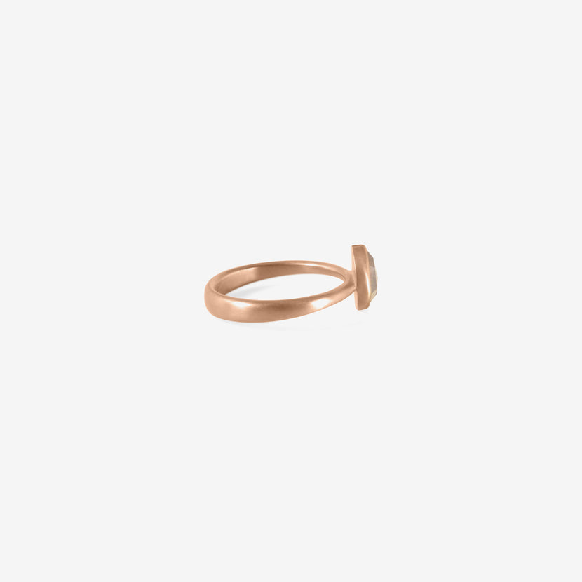 LOLA BROOKS 18K ROSE GOLD & CHAMPAGNE PEAR SHAPED DIAMOND RING, 1.11CT