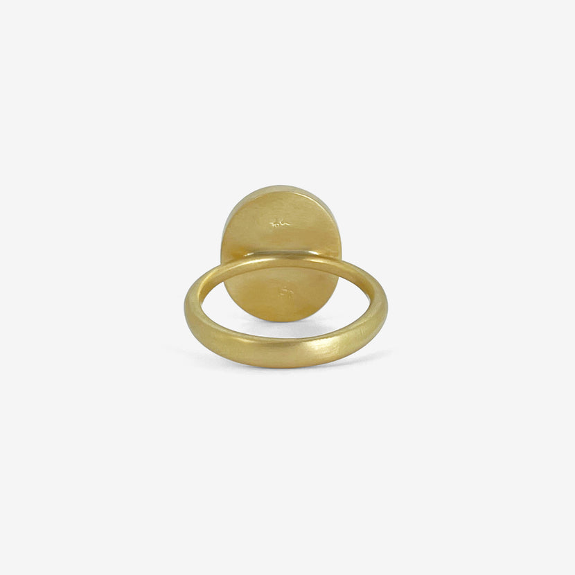 LOLA BROOKS 18K & OVAL GREEN OMBRÉ TOURMALINE RING, 10.39CT