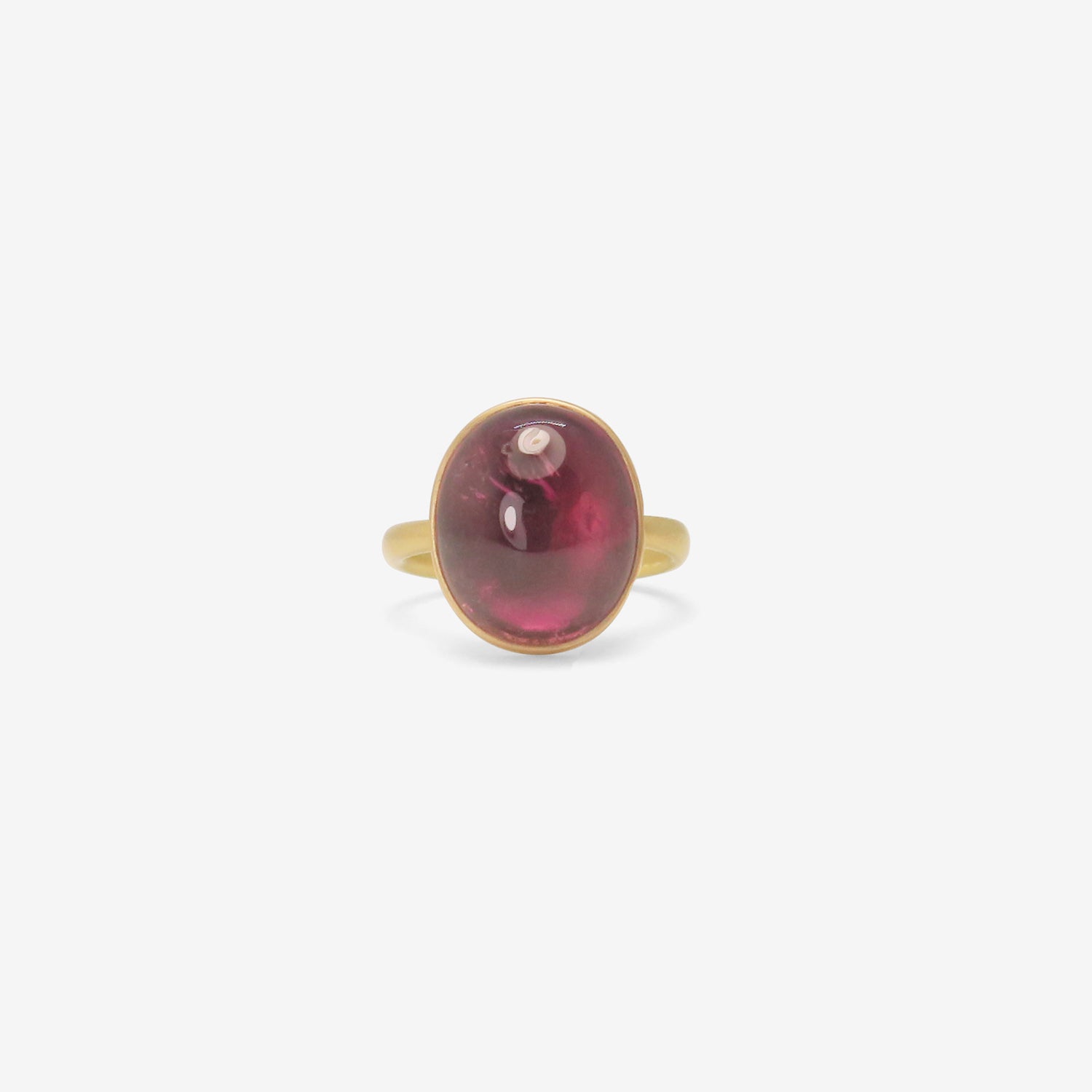 LOLA BROOKS 18K & ROSY OVAL TOURMALINE RING, 7.89CT