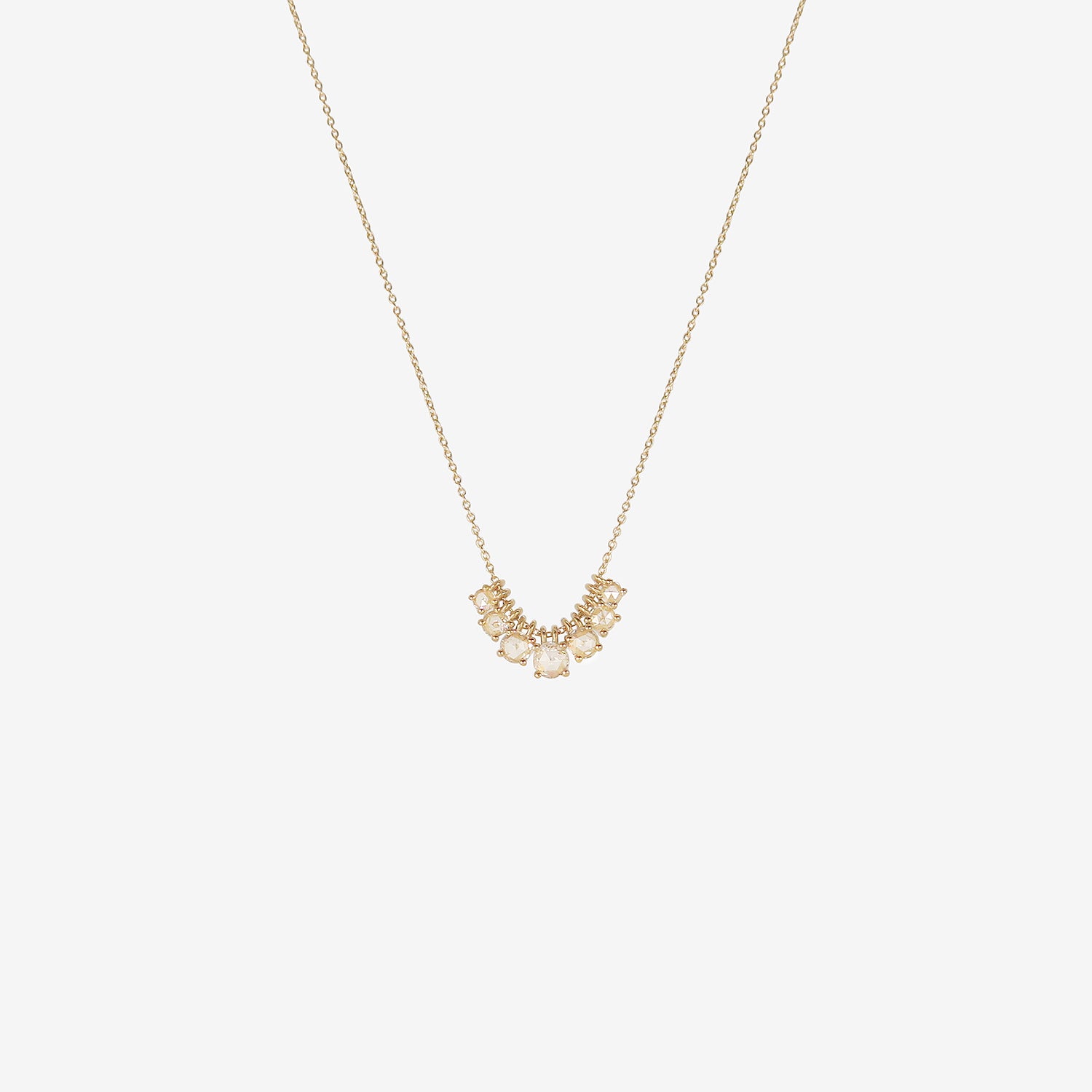 NICOLE LANDAW 14K & SEVEN GRADUATING DIAMONDS NECKLACE, .6CT