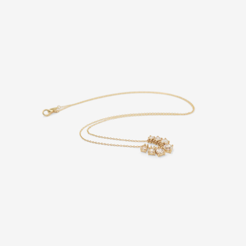 NICOLE LANDAW 14K & SEVEN GRADUATING DIAMONDS NECKLACE, .6CT