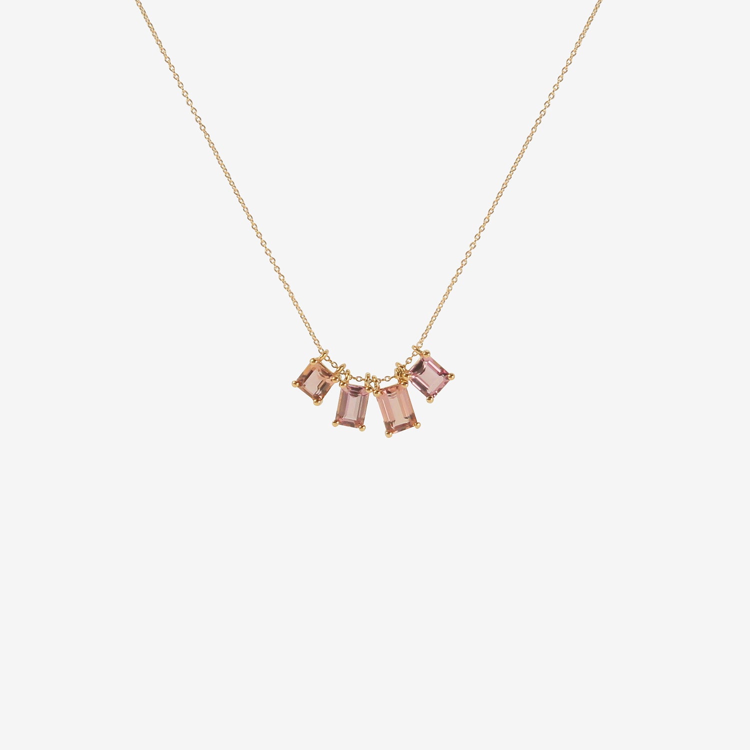 NICOLE LANDAW 14K & CONTRASTING IMPERIAL TOPAZ FOUR ELEMENT STORY NECKLACE