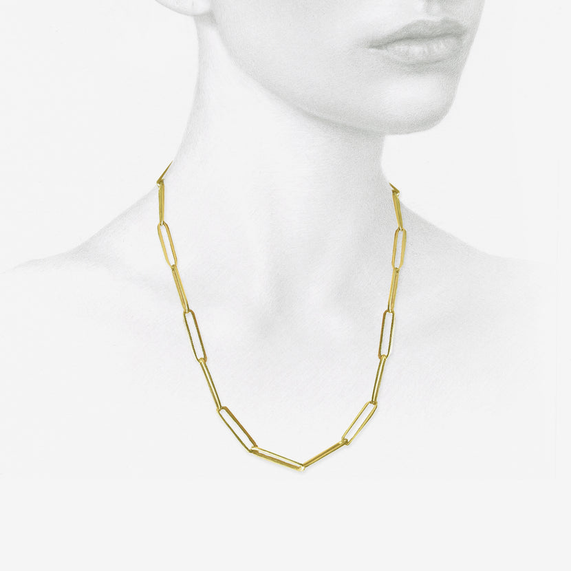 NICOLE LANDAW 14K SOLID LONG LINK CHAIN