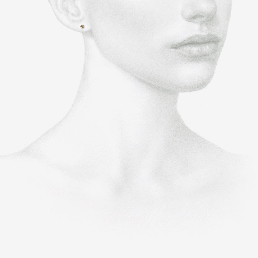 NICOLE LANDAW 14K YELLOW GOLD TINY PEBBLE STUDS