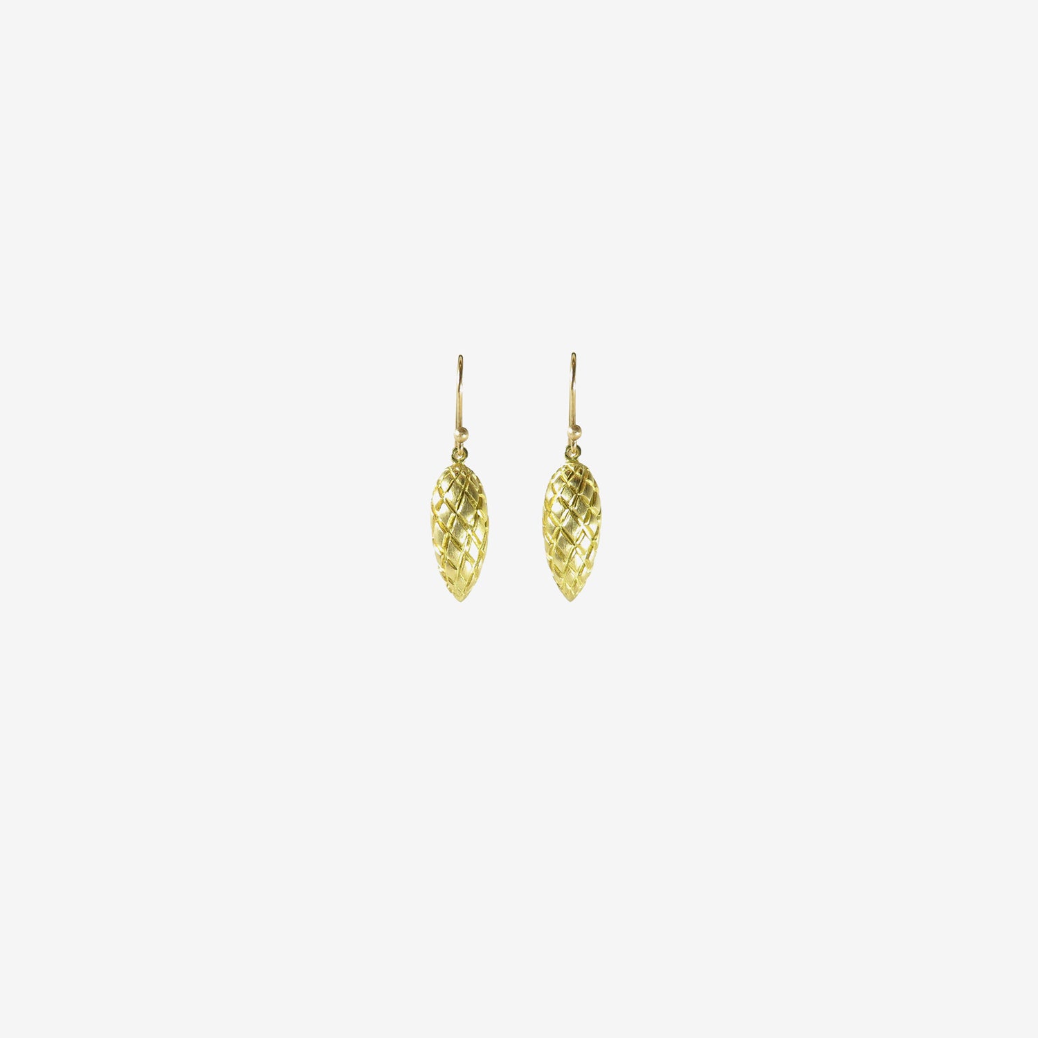 TED MUEHLING 18K GREEN GOLD PLATED PINECONES