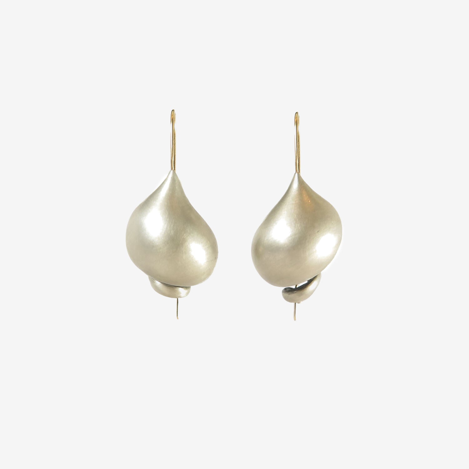 TED MUEHLING STERLING SILVER SNAIL SHELL EARRINGS