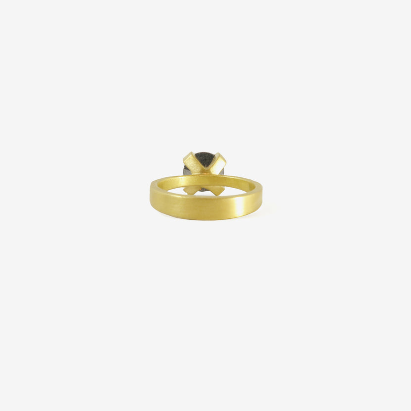 LOLA BROOKS 22K & CARBON DIAMOND CHUNKY PRONG SET RING, 2.13 CT