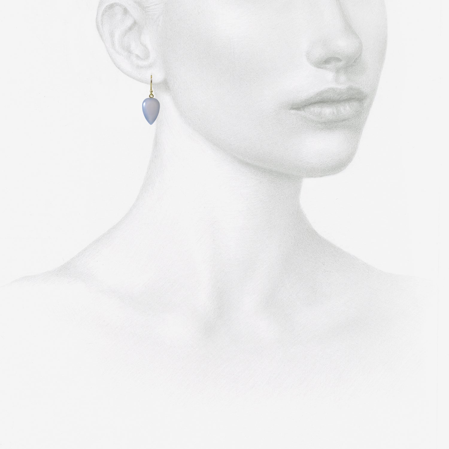 TED MUEHLING 14K & BLUE CHALCEDONY ACORNS